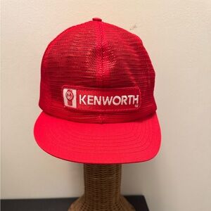 Vintage Kenworth Designer Award Mesh Trucker Snapback Hat Cap Red